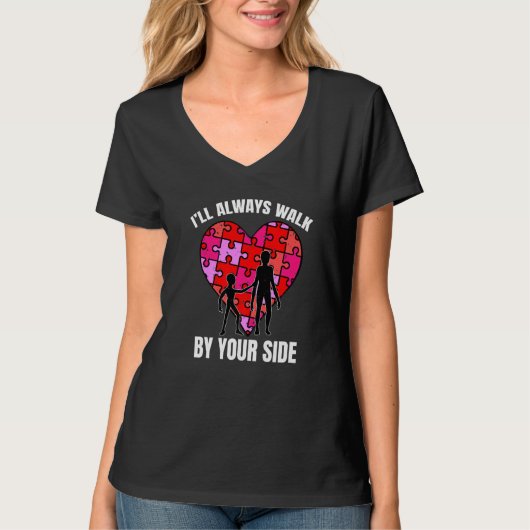 Puzzle Heart Valentines Day Cute Autism Awareness  Tシャツ (正面)