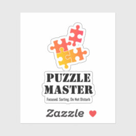 Puzzle Master Jigsaw Lovers Funny Quote シール