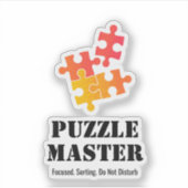 Puzzle Master Jigsaw Lovers Funny Quote シール (正面)