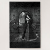 Puzzle mujer vampiro gotico blanco y negro ジグソーパズル (縦)