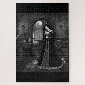 Puzzle mujer vampiro gotico blanco y negro ジグソーパズル