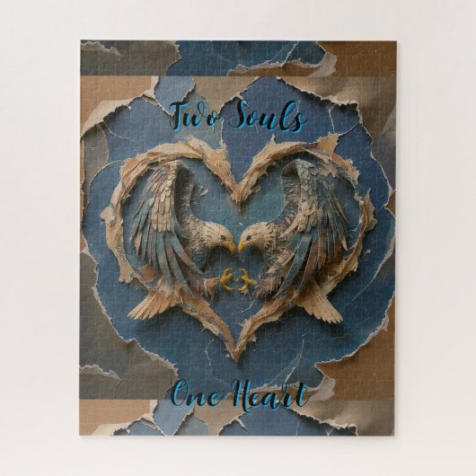 Puzzle Paper Cut Eagle Two Souls One Heart ジグソーパズル (縦)