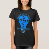 Puzzle Piece Light It Up Blue Autism Awareness Tシャツ (正面)