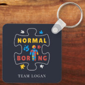 Puzzle Piece Normal is Boring Autism Awareness キーホルダー (裏面)