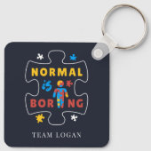 Puzzle Piece Normal is Boring Autism Awareness キーホルダー (裏面)