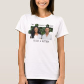 Puzzle Piece Photo Perfect Fit Newlywed Couple Tシャツ (正面)