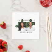 Puzzle Piece Photo Perfect Fit Wedding スタンダードカクテルナプキン (インサイチュ)