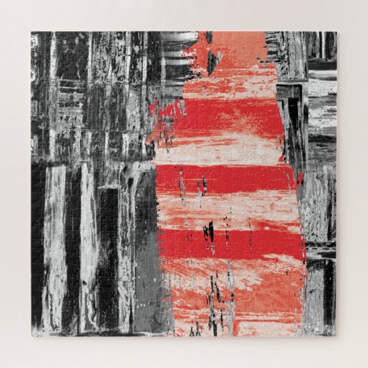 Puzzle – Red Pulse Abstract Design ジグソーパズル (横)