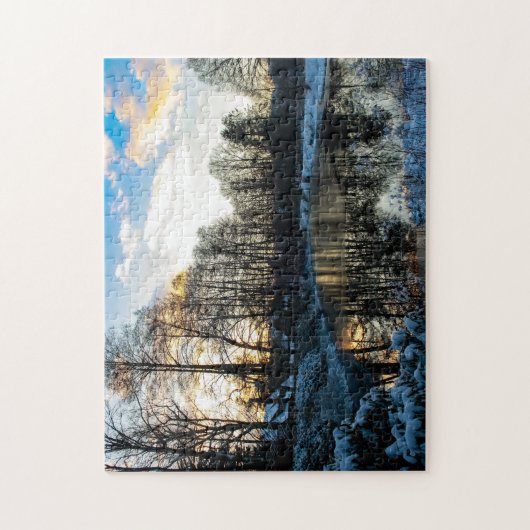 Puzzle “Reflejos de invierno en Bispingen” ジグソーパズル (縦)