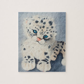 Puzzle Snow Leopard, Watercolor Painting ジグソーパズル