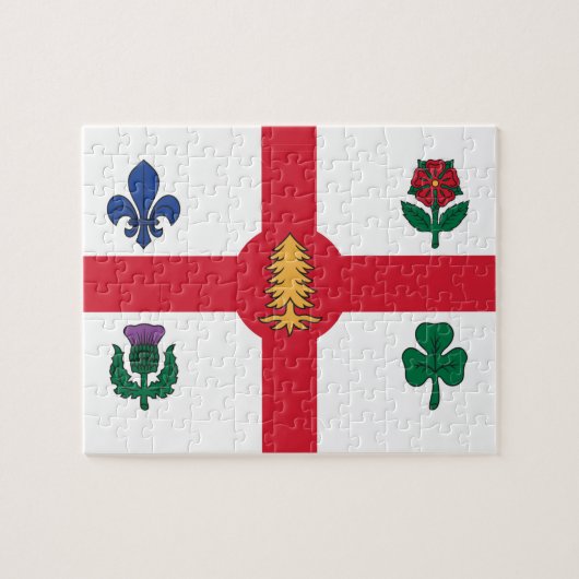 Puzzle with Flag of Montreal, Canada ジグソーパズル (横)