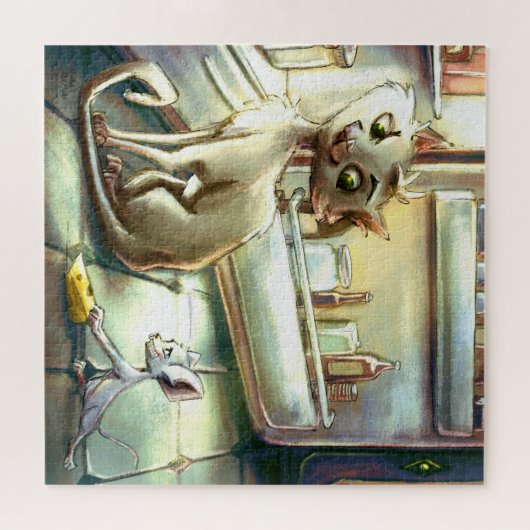 Puzzles - Cat and Mouse - by Monika Marzec ジグソーパズル (横)