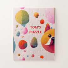 PUZZLES: CHILDREN: Personalized Colorful Dog 
