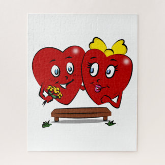 Puzzles Couple Red Hearts Happy Valentine's Day  ジグソーパズル