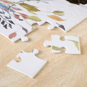 Puzzles Floral White Teddy Bear Red Hearts ジグソーパズル (側面)