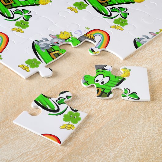 Puzzles Happy St. Patrick's Day Rabbit ジグソーパズル (側面)