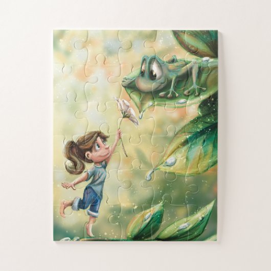 Puzzles - The Gift - illustrated by Monika Marzec ジグソーパズル (縦)