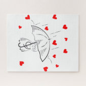 Puzzles Umbrella Red Hearts Happy Valentine's Day  ジグソーパズル (横)