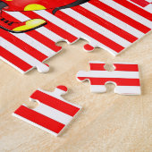 Puzzles White Red Stripe Clown Popcorn ジグソーパズル (側面)