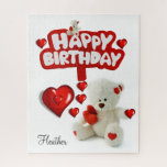 Puzzles White Teddy Bear Happy Birthday ジグソーパズル<br><div class="desc">Puzzles for Everyone 

Check out the following stores for all your family gifts

Something for Everyone 
Baby_Accessories
Christmas_Allyear 
Salon_Barber_Posters
Sunflower_Heaven

succeedinbeautybarb</div>