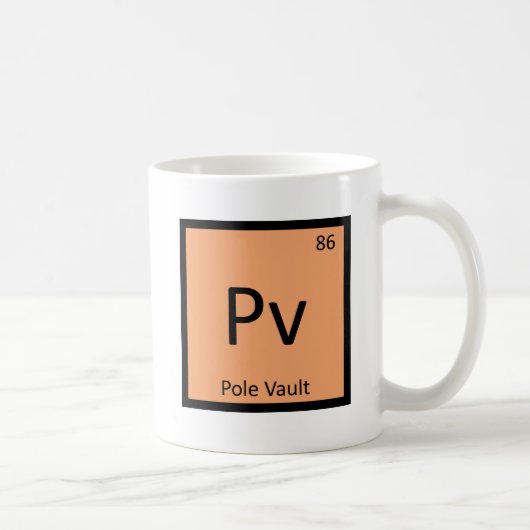 Pv - 棒高跳び 陸上化学記号 コーヒーマグカップ (右)