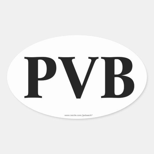 "PVB"ポンテヴェドラビーチFLオーバルバンパーステッカー 楕円形シール (正面)