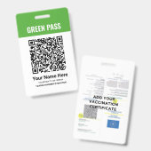 PVC印刷済みのGreen Pass Winchong Certificate バッジ (正面&裏面)