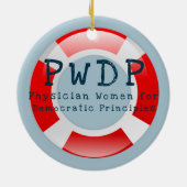 PWDPの青い波のオーナメント セラミックオーナメント (裏面)