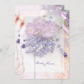 PWildバラ&ラベンダーサマーフラワー日付を保存 セーブザデート (正面/裏面)