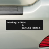 Pwning n00bs及び取得名前 バンパーステッカー (車上)