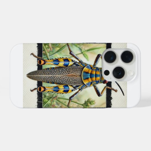 Pygmy Grasshopper 020924IREF232 - Watercolor iPhoneケース (裏面横)