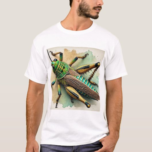 Pygmy Grasshopper 211024IREF243 - Watercolor Tシャツ (正面)