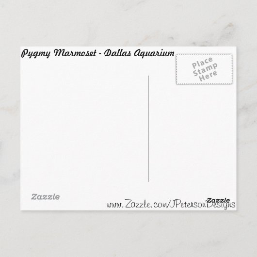 Pygmy Marmoset # 3 ポストカード (裏面)