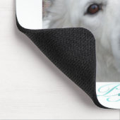 Pyrあなたのグレート・ピレニーズのティール（緑がかった色）を愛して下さい マウスパッド (コーナー)