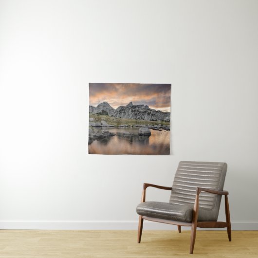 pyramid湖の日没 タペストリー (インサイチュ(横))