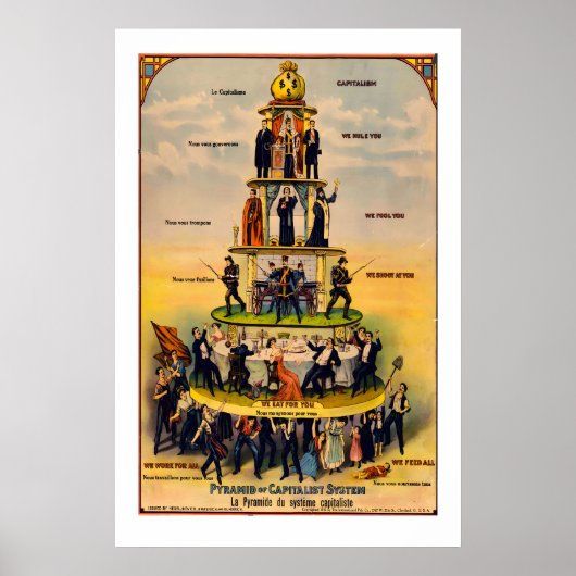 Pyramid of Capitalist System Art Print 1911 ポスター (正面)