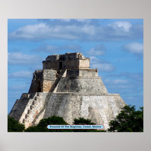 Pyramid Of The Magician, Uxmal, Mexico ポスター (正面)