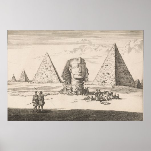 Pyramiden en Sfinx van Gizeh (1698) by Jan Luyken ポスター (正面)