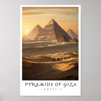 Pyramids of Giza Egypt Wall Art, Ancient Landmark ポスター