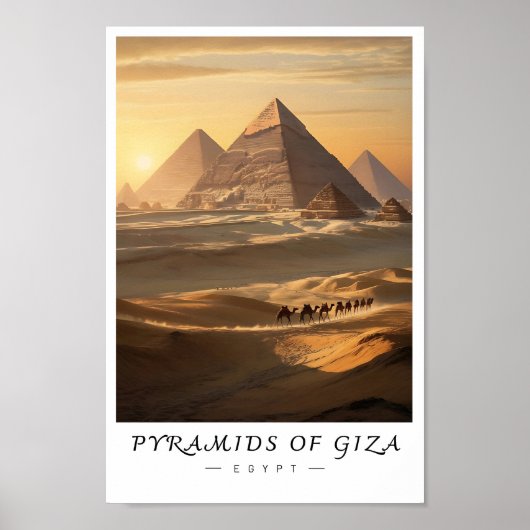 Pyramids of Giza Egypt Wall Art, Ancient Landmark ポスター (正面)