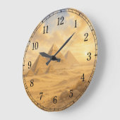 Pyramids Wall Clock — Ancient Landscape Design ラージ壁時計 (傾斜)
