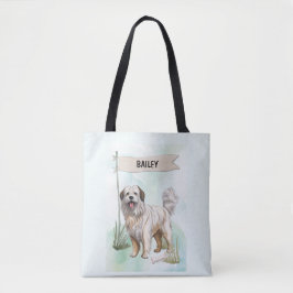 Pyrenean Shepherd Watercolor Personalized Dog トートバッグ