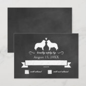 Pyrenees素晴らしシルエット結婚式RSVP返信 出欠カード (正面/裏面)