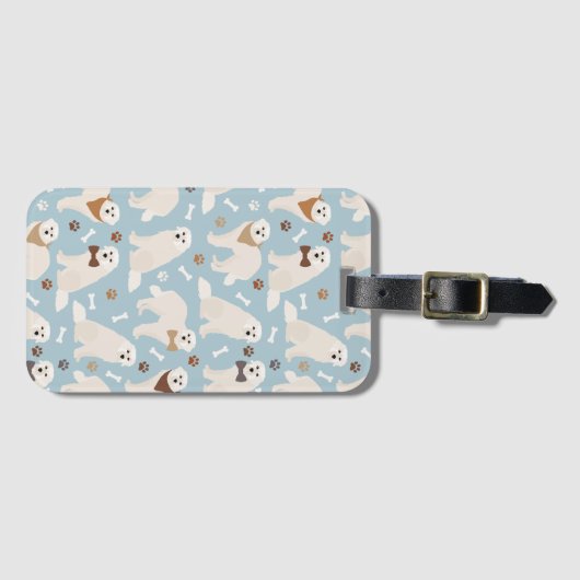 Pyrenees素晴らし PawsとBonesの荷物タグ ラゲッジタグ (正面横)