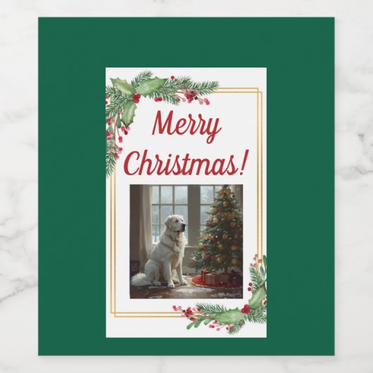 Pyrenees Christmas Wine Bottle Label ワインラベル (シングルラベル)