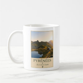 Pyrénées France – Lake Illustrated Landscape コーヒーマグカップ