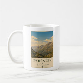 Pyrénées France – Mountains Illustrated Poster コーヒーマグカップ