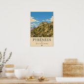 Pyrénées France – Rocky's Illustrated Poster ポスター (キッチン)
