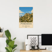 Pyrénées France – Rocky's Illustrated Poster ポスター (ホームオフィス)