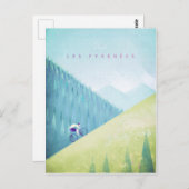 Pyrenees Vintage Travel Poster – アートポストカード ポストカード (正面/裏面)